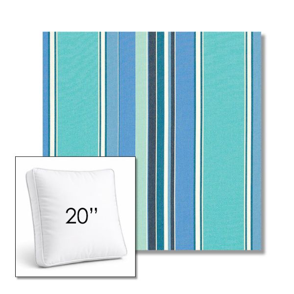 Picture of Dolce Oasis | 20" Square Boxed Sunbrella® Outdoor Pillow (3" Thick)