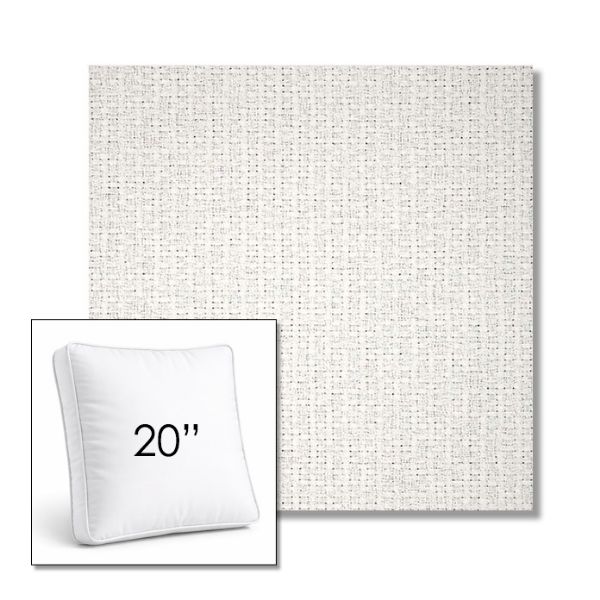 Picture of Dumont Snow | 20" Square Boxed Sunbrella® Outdoor Pillow (3" Thick)