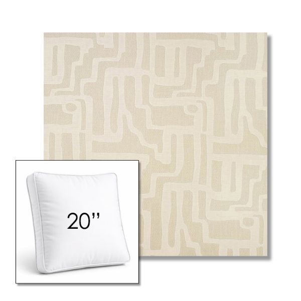 Picture of Escher Alabaster | 20" Square Boxed Sunbrella® Outdoor Pillow (3" Thick)