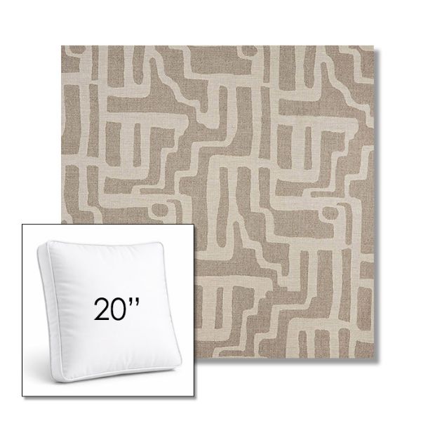 Picture of Escher Greige | 20" Square Boxed Sunbrella® Outdoor Pillow (3" Thick)