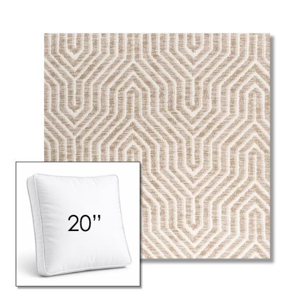 Picture of Etna Dune | 20" Square Boxed Sunbrella® Outdoor Pillow (3" Thick)