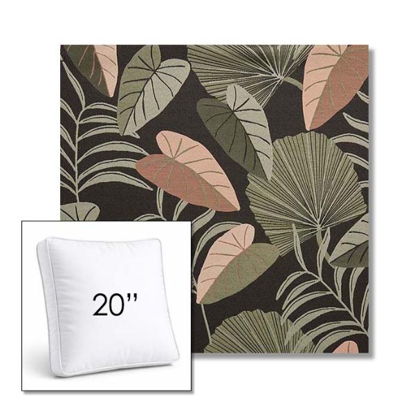 Picture of Fernie Midnight Garden | 20" Square Boxed Sunbrella® Outdoor Pillow (3" Thick)