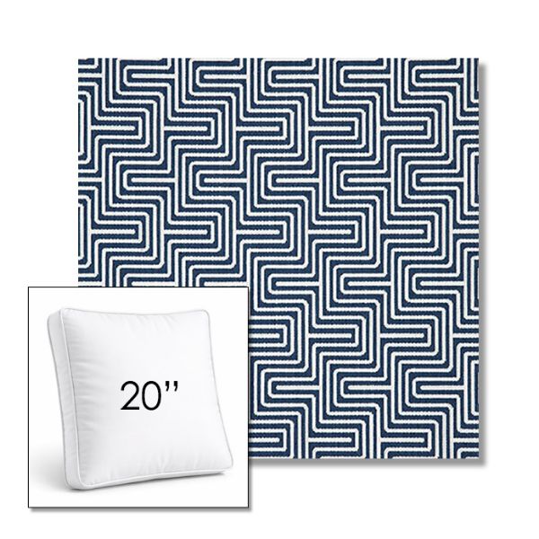 Picture of Figure Indigo | 20" Square Boxed Sunbrella® Outdoor Pillow (3" Thick)