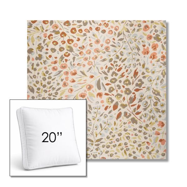 Picture of Flora Sunset | 20" Square Boxed Sunbrella® Outdoor Pillow (3" Thick)