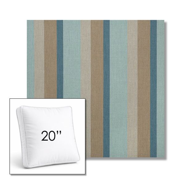 Picture of Gateway Mist | 20" Square Boxed Sunbrella® Outdoor Pillow (3" Thick)