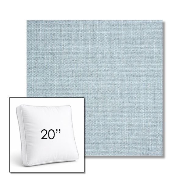 Picture of Idol Frost | 20" Square Boxed Sunbrella® Outdoor Pillow (3" Thick)