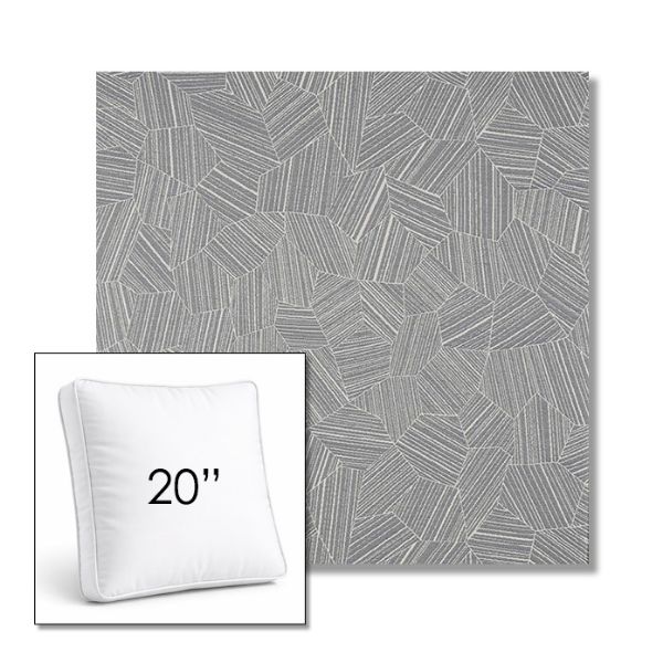 Picture of Leaf Structure Slate | 20" Square Boxed Sunbrella® Outdoor Pillow (3" Thick)