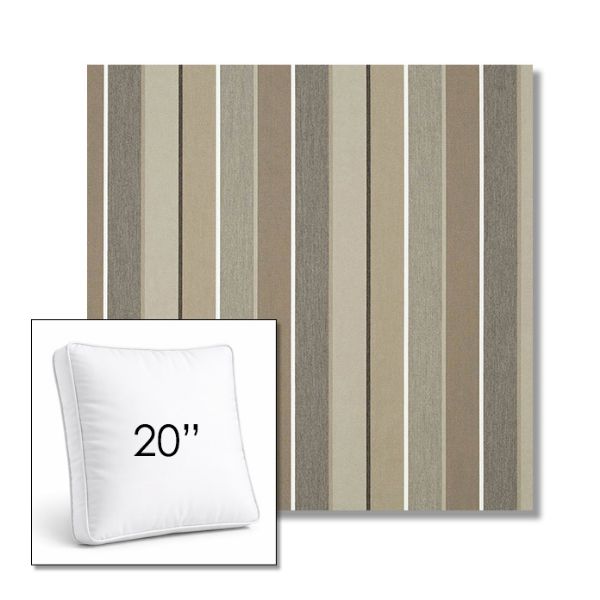 Picture of Milano Char | 20" Square Boxed Sunbrella® Outdoor Pillow (3" Thick)