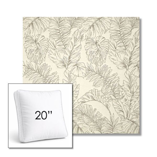 Picture of Palma Whitesand | 20" Square Boxed Sunbrella® Outdoor Pillow (3" Thick)
