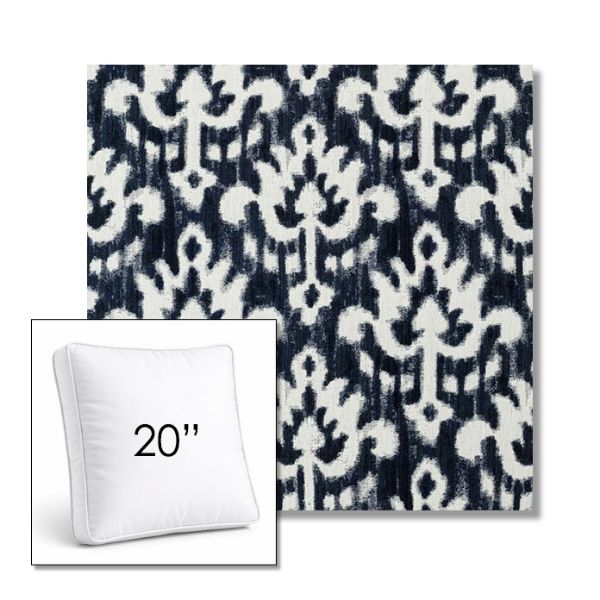 Picture of Patra Indigo | 20" Square Boxed Sunbrella® Outdoor Pillow (3" Thick)