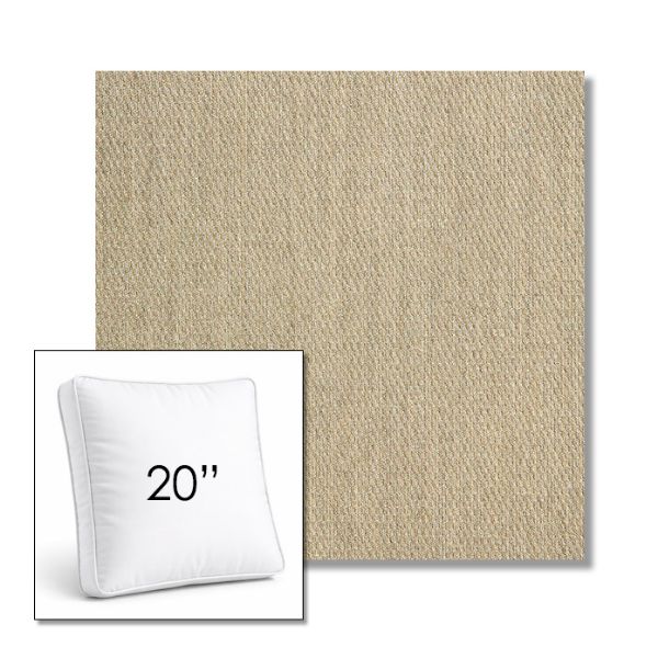 Picture of Pique Sand | 20" Square Boxed Sunbrella® Outdoor Pillow (3" Thick)