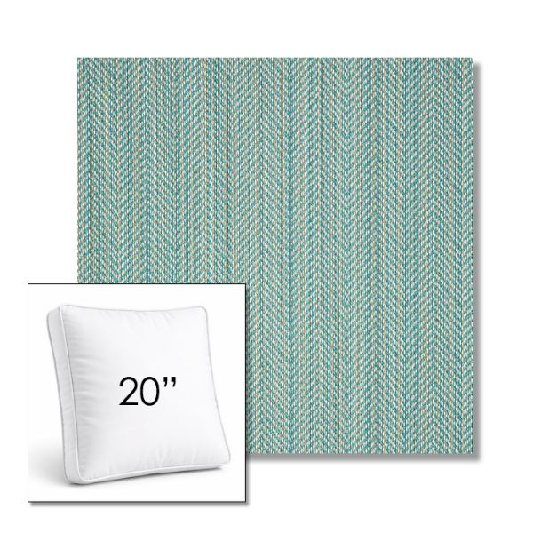 Picture of Posh Aqua | 20" Square Boxed Sunbrella® Outdoor Pillow (3" Thick)