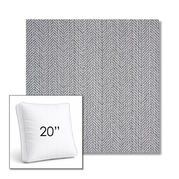 Picture of Posh Graphite | 20" Square Boxed Sunbrella® Outdoor Pillow (3" Thick)