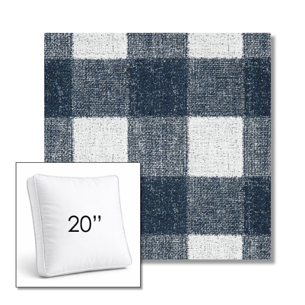 Picture of Preso Indigo | 20" Square Boxed Sunbrella® Outdoor Pillow (3" Thick)