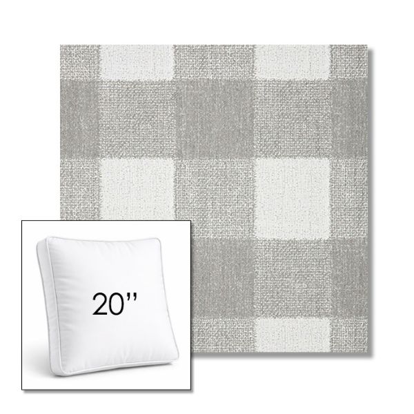 Picture of Preso Pebble | 20" Square Boxed Sunbrella® Outdoor Pillow (3" Thick)