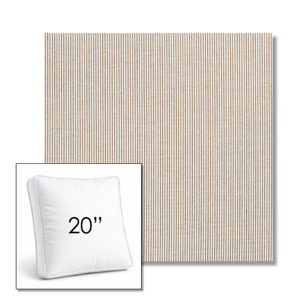 Picture of Replay Taupe | 20" Square Boxed Sunbrella® Outdoor Pillow (3" Thick)