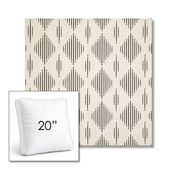 Picture of Spinner Diamond Onyx | 20" Square Boxed Sunbrella® Outdoor Pillow (3" Thick)