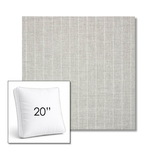 Picture of Ticking Fog | 20" Square Boxed Sunbrella® Outdoor Pillow (3" Thick)