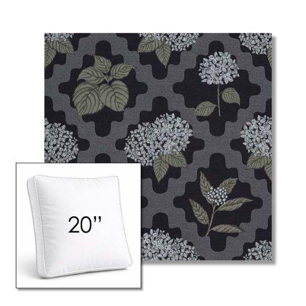 Picture of Trellis Morning Glory | 20" Square Boxed Sunbrella® Outdoor Pillow (3" Thick)