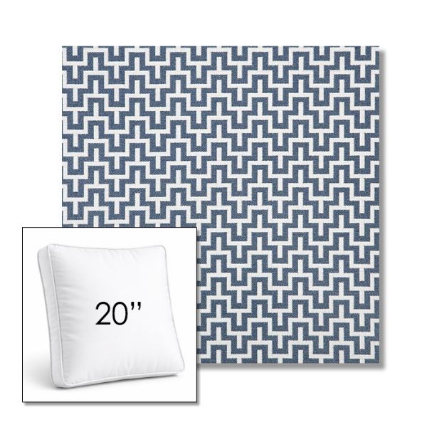 Picture of Underline Denim | 20" Square Boxed Sunbrella® Outdoor Pillow (3" Thick)