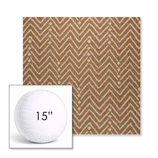 Picture of Argo Toffee | 15" Round Boxed Sunbrella® Outdoor Pillow (3" Thick)