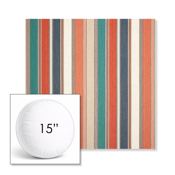 Picture of Ascend Tropical | 15" Round Boxed Sunbrella® Outdoor Pillow (3" Thick)