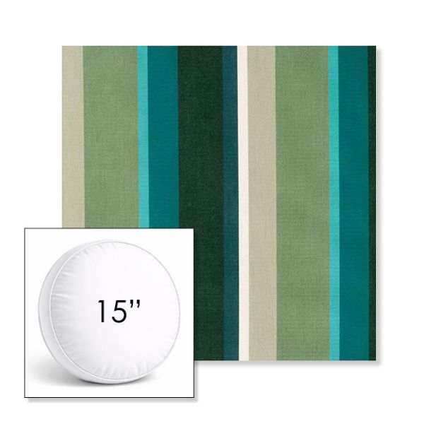 Picture of Beaming Lagoon | 15" Round Boxed Sunbrella® Outdoor Pillow (3" Thick)