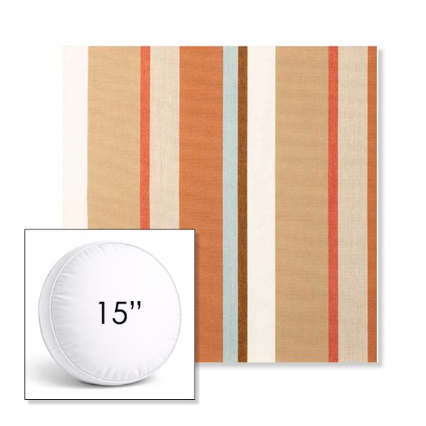 Picture of Beaming Mojave | 15" Round Boxed Sunbrella® Outdoor Pillow (3" Thick)