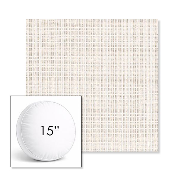 Picture of Benson Sand | 15" Round Boxed Sunbrella® Outdoor Pillow (3" Thick)