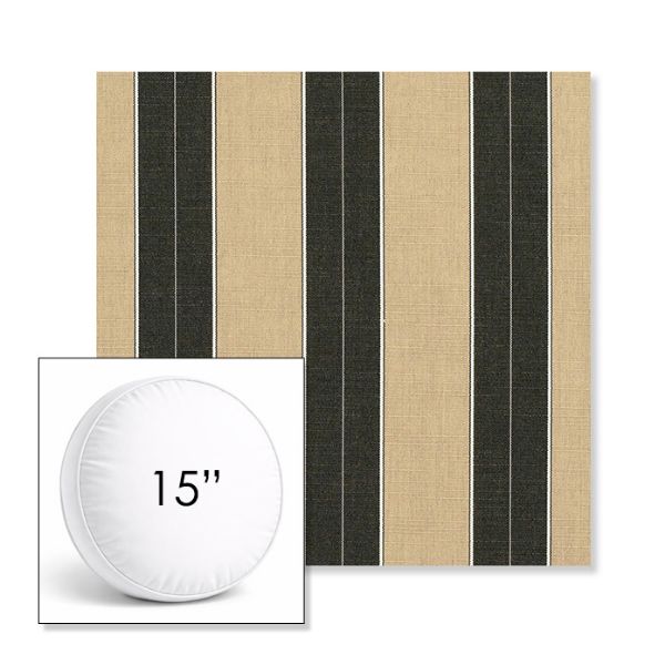 Picture of Berenson Tuxedo | 15" Round Boxed Sunbrella® Outdoor Pillow (3" Thick)