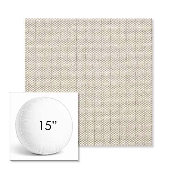Picture of Blend Linen | 15" Round Boxed Sunbrella® Outdoor Pillow (3" Thick)