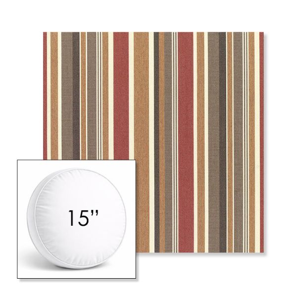 Picture of Brannon Redwood | 15" Round Boxed Sunbrella® Outdoor Pillow (3" Thick)