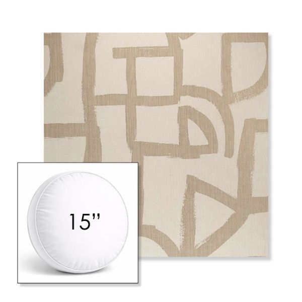 Picture of Brushstroke Stucco | 15" Round Boxed Sunbrella® Outdoor Pillow (3" Thick)