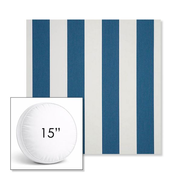 Picture of Cabana Regatta | 15" Round Boxed Sunbrella® Outdoor Pillow (3" Thick)