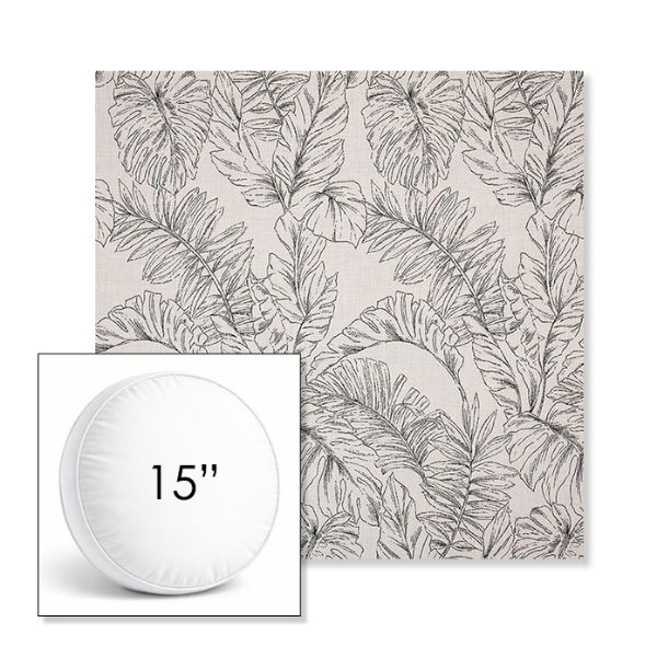 Picture of Calm Graphite | 15" Round Boxed Sunbrella® Outdoor Pillow (3" Thick)