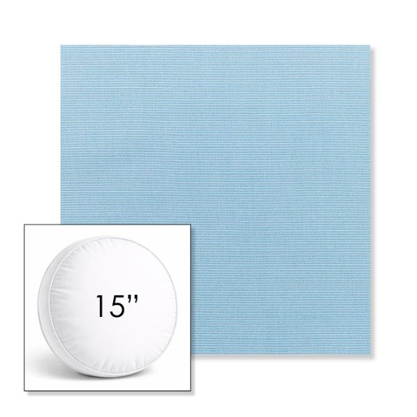 Picture of Canvas Air Blue | 15" Round Boxed Sunbrella® Outdoor Pillow (3" Thick)