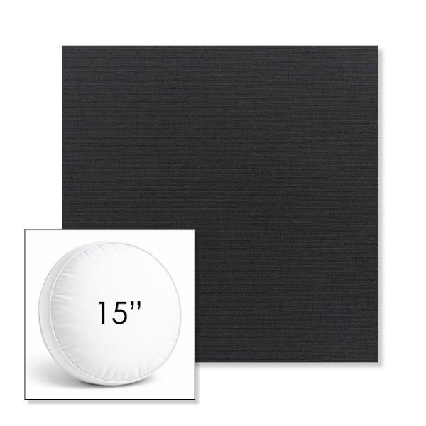 Picture of Canvas Black | 15" Round Boxed Sunbrella® Outdoor Pillow (3" Thick)