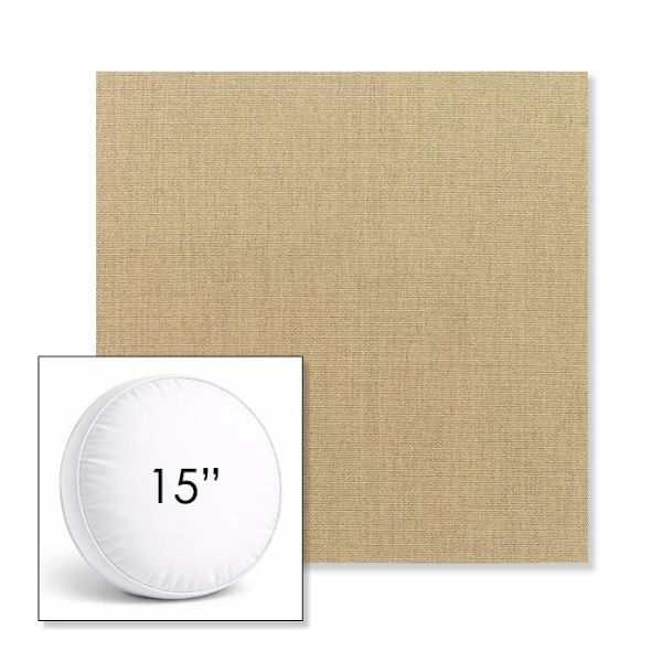 Picture of Canvas Heather Beige | 15" Round Boxed Sunbrella® Outdoor Pillow (3" Thick)