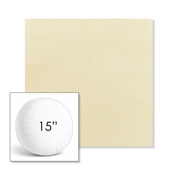 Picture of Canvas Vellum | 15" Round Boxed Sunbrella® Outdoor Pillow (3" Thick)