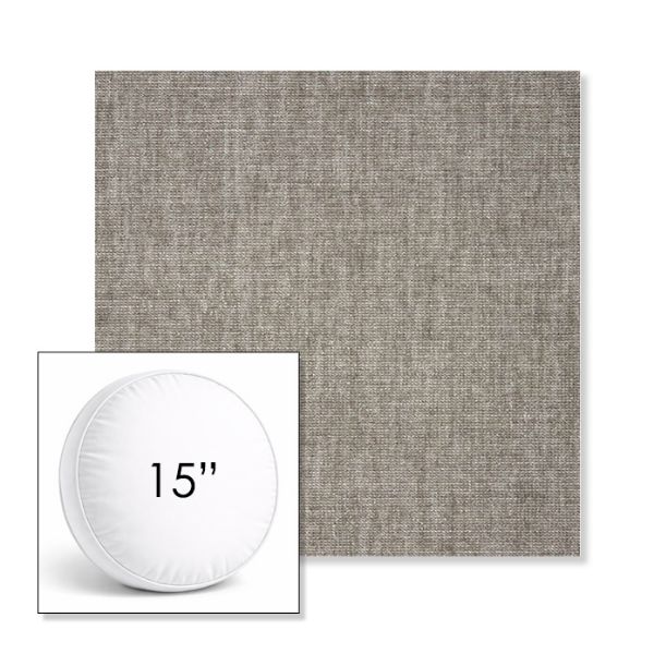 Picture of Crush Ash | 15" Round Boxed Sunbrella® Outdoor Pillow (3" Thick)