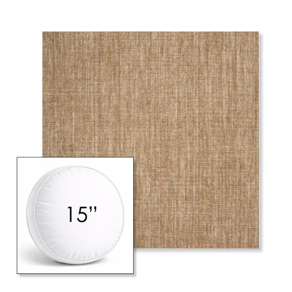 Picture of Crush Camel | 15" Round Boxed Sunbrella® Outdoor Pillow (3" Thick)