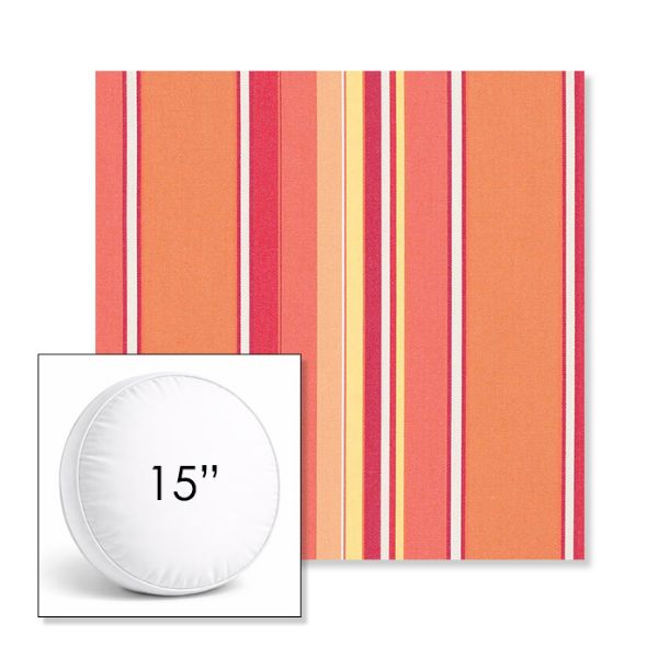 Picture of Dolce Mango | 15" Round Boxed Sunbrella® Outdoor Pillow (3" Thick)