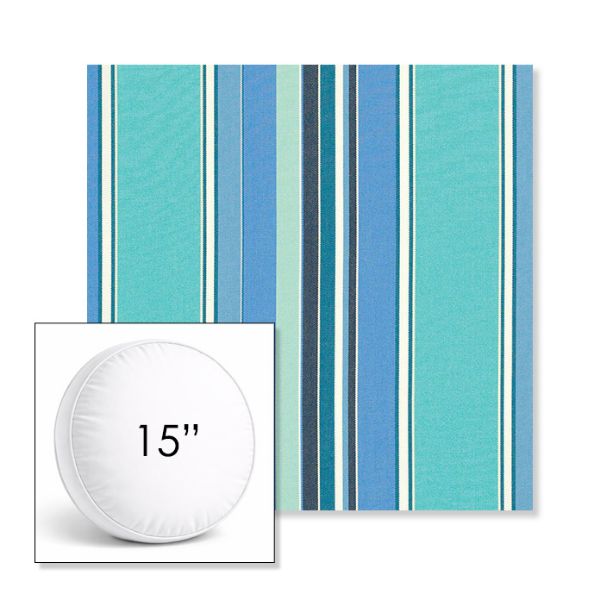 Picture of Dolce Oasis | 15" Round Boxed Sunbrella® Outdoor Pillow (3" Thick)