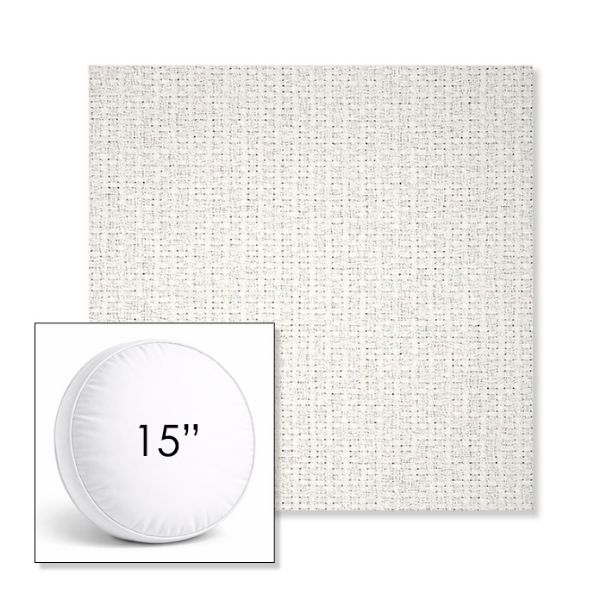 Picture of Dumont Snow | 15" Round Boxed Sunbrella® Outdoor Pillow (3" Thick)