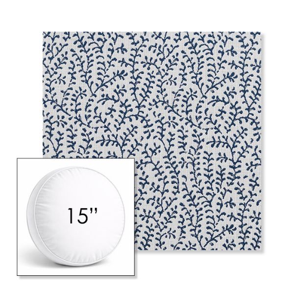 Picture of Eberly Peacock | 15" Round Boxed Sunbrella® Outdoor Pillow (3" Thick)