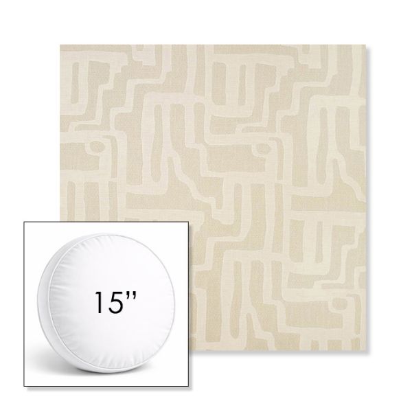 Picture of Escher Alabaster | 15" Round Boxed Sunbrella® Outdoor Pillow (3" Thick)