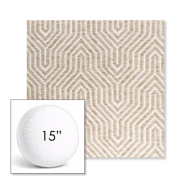 Picture of Etna Dune | 15" Round Boxed Sunbrella® Outdoor Pillow (3" Thick)