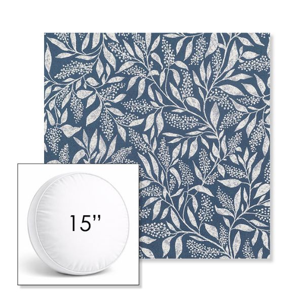 Picture of Exquisite Indigo | 15" Round Boxed Sunbrella® Outdoor Pillow (3" Thick)