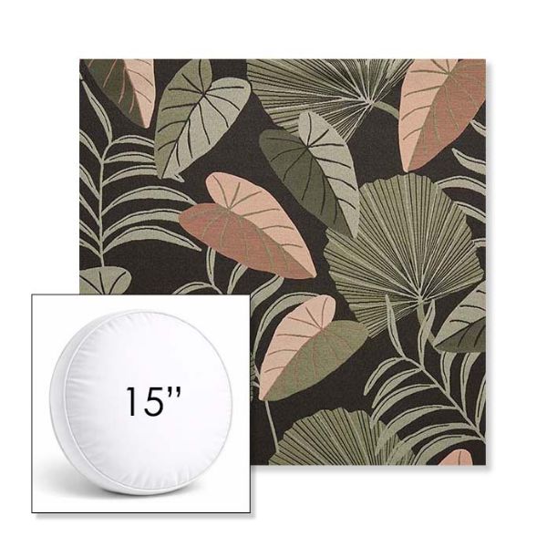 Picture of Fernie Midnight Garden | 15" Round Boxed Sunbrella® Outdoor Pillow (3" Thick)