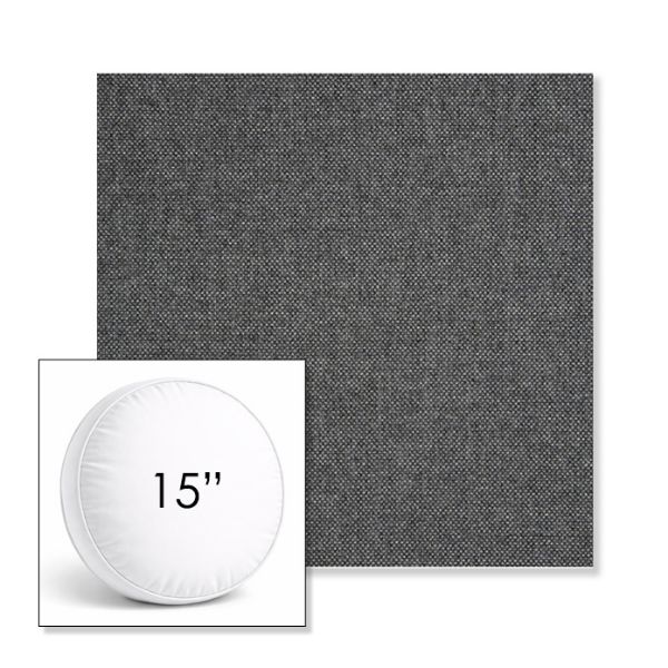 Picture of Idol Slate | 15" Round Boxed Sunbrella® Outdoor Pillow (3" Thick)